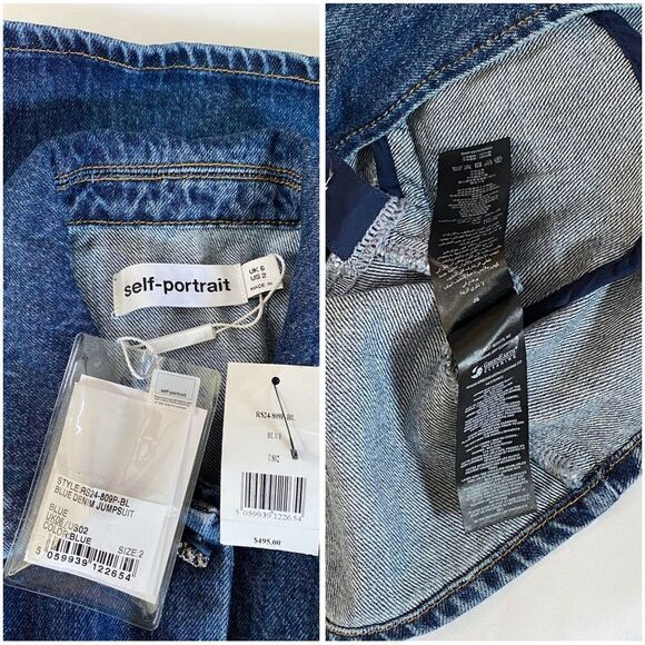 Self-Portrait  Two-Piece Denim Jumpsuit size 2 - Picture 15 of 16
